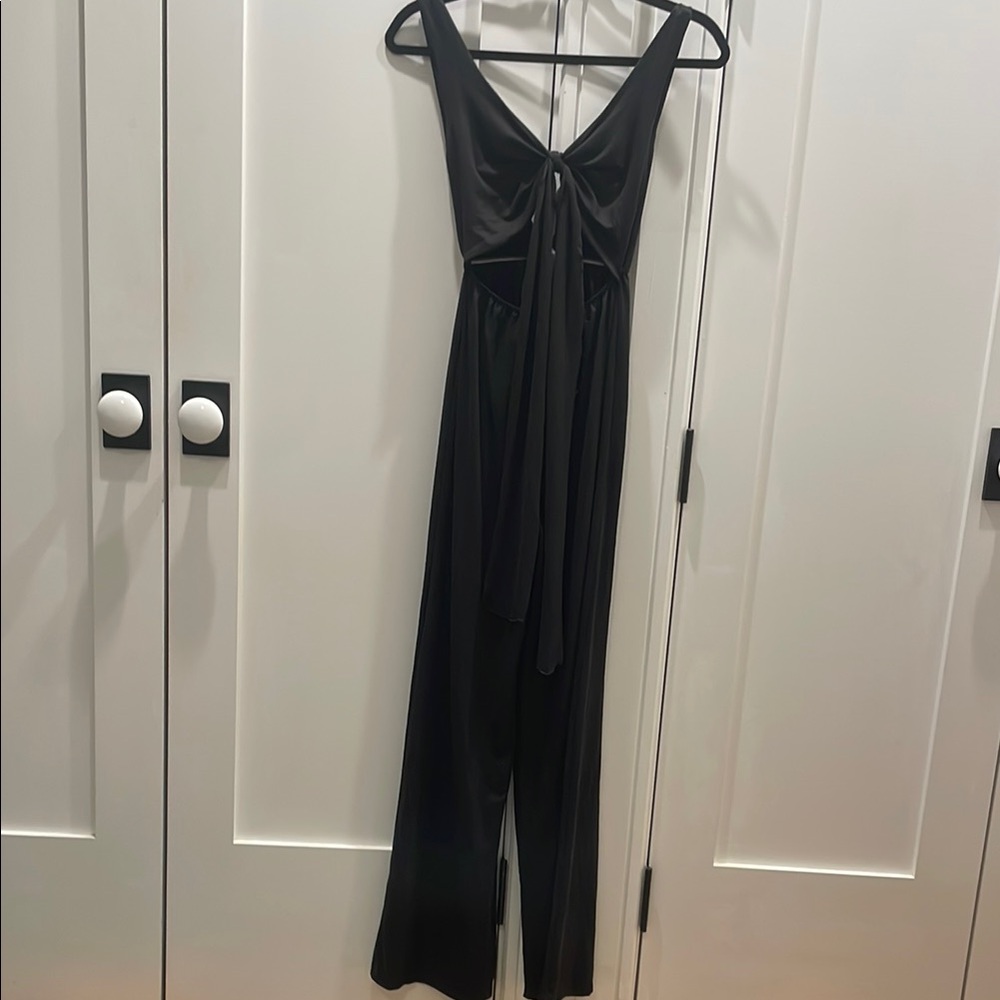 Elegant Black Straight Leg Jumpsuit
